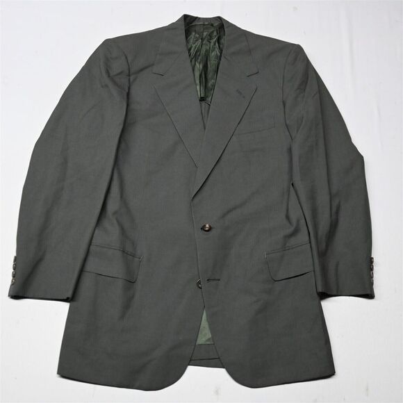Vtg‎ 90s Oxxford Clothes 42L Green Gray Wool Mens Blazer Sport Coat Jacket